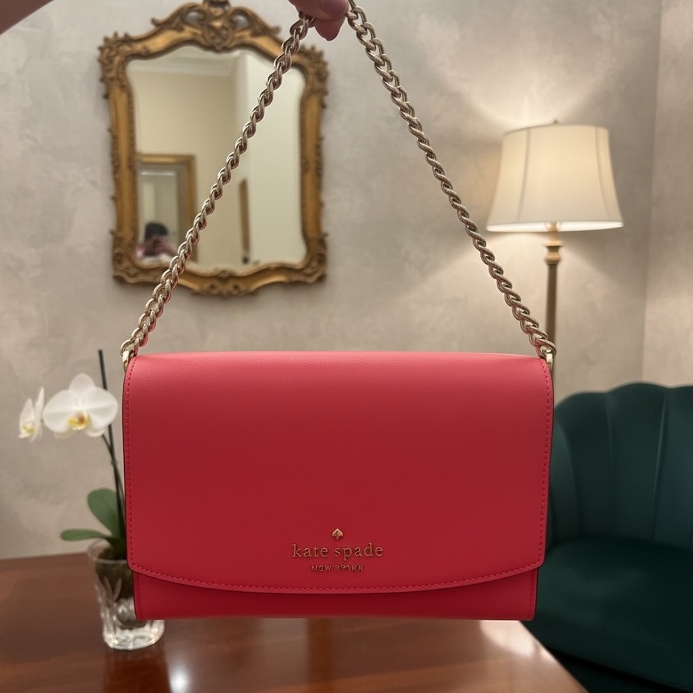 Kate Spade Hot Pink Chain Crossbody Shoulder Bag Barbiecore Convertible
